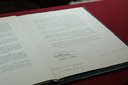 Il documento originale tornato a Palazzo Giustiniani per concessione speciale della Presidenza della Repubblica