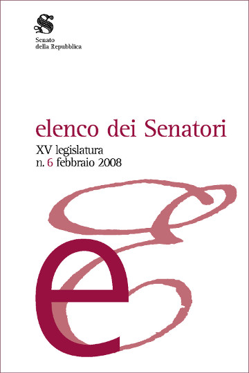 Elenco dei Senatori XV legislatura, n. 6 febbraio 2008