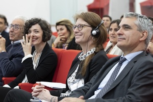 Barbara Romano (Asvapp), la senatrice Laura Bottici e Stefano Scarpetta (Oecd)