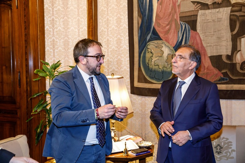 Il Presidente del Senato con il sindaco de L'Aquila
