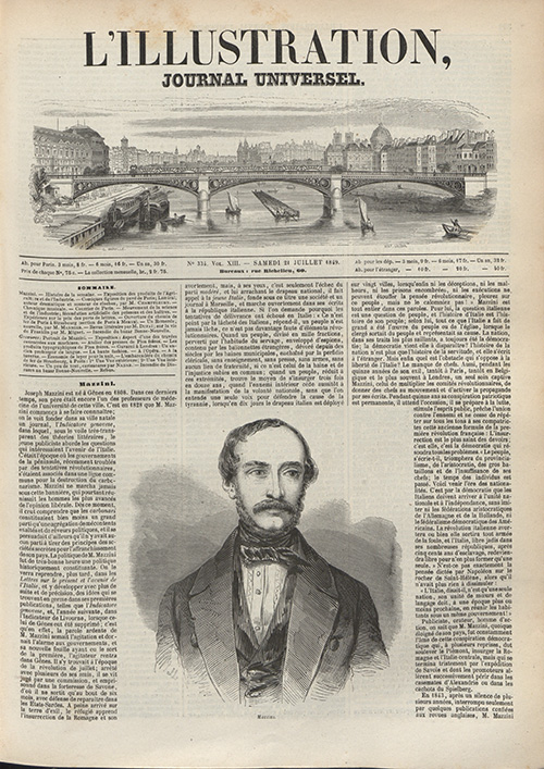 La prima pagina de L'illustration del 21 luglio 1845