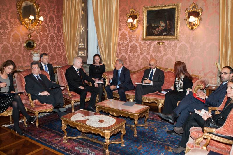 Il Presidente Grasso incontra il Presidente della Repubblica di Croazia, Ivo Josipovic.
