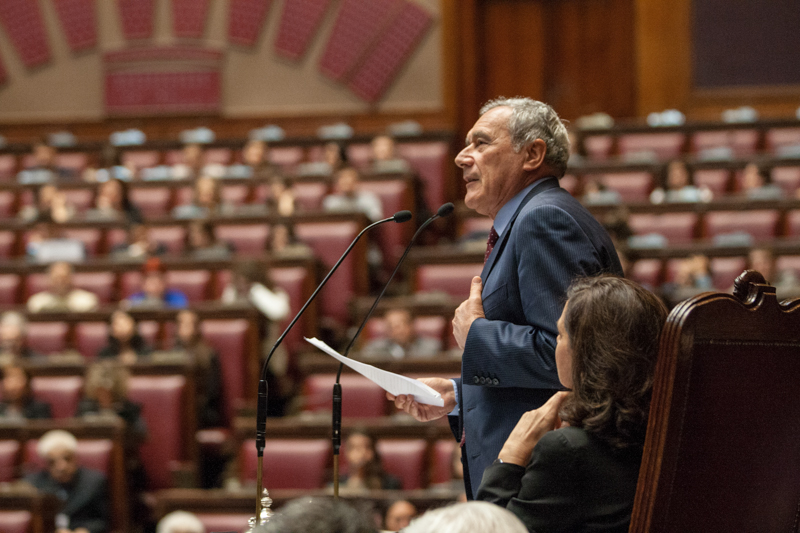 Il Presidente Grasso pronuncia un discorso a conclusione della cerimonia