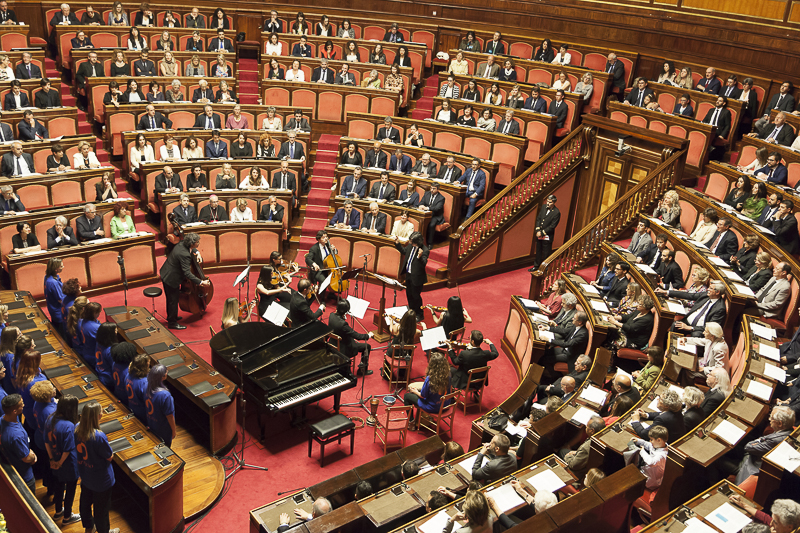 L'Aula del Senato durante il concerto.