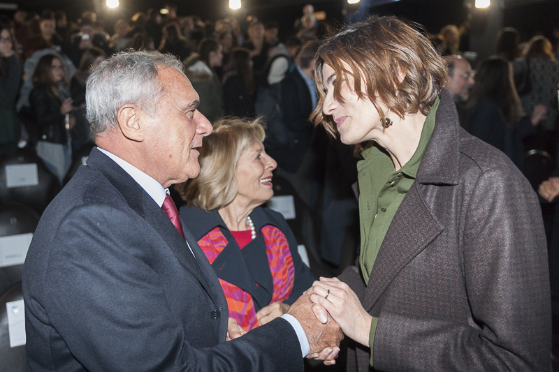 Il Presidente Grasso e l'attrice Anna Foglietta.