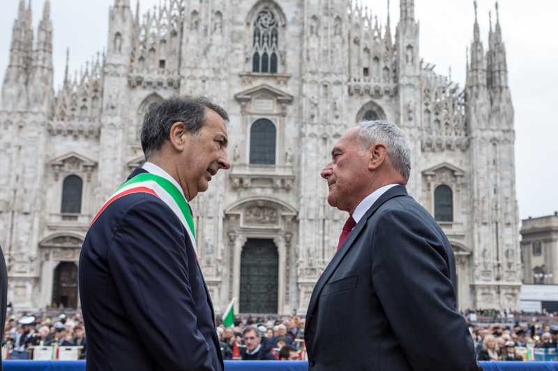 Il Presidente Grasso accolto dal Sindaco di Milano, Giuseppe Sala