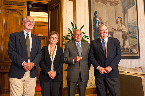 I neo senatori a vita ricevuti dal Presidente Grasso prima dell'ingresso in Aula