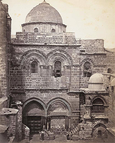 Gerusalemme. La facciata della chiesa del Santo Sepolcro, 1857