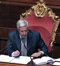 Il Presidente Marini in Aula