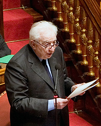 Il sen. Francesco Cossiga durante il suo intervento in Aula