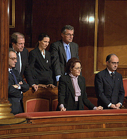 I familiari di Giovanni Leone in tribuna