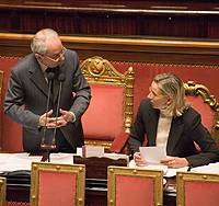 Il ministro Amato durante il suo intervento in Aula