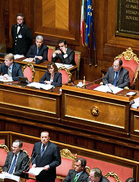 Il Presidente del Consiglio Berlusconi interviene in Aula