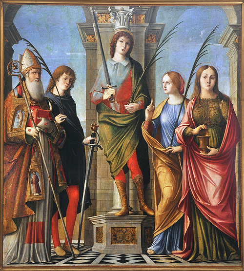 Niccol Rondinelli (documentato a Venezia, Forl e Ravenna tra il 1495 e il 1502) - I santi Apolinnare, Canzio, Canziano, Canzianilla e Maddalena
