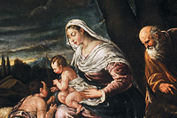 Francesco Bassano (Bassano 1549 - Venezia 1592) Incontro tra la Sacra Famiglia e san Giovannino