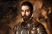 Alessandro Bonvincino, detto il Moretto (Brescia, 1498-1554) - Ritratto di Emanuele Filiberto di Savoia, detto Testa di Ferro