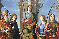 Niccol Rondinelli (documentato a Venezia, Forl e Ravenna tra il 1495 e il 1502) - I santi Apolinnare, Canzio, Canziano, Canzianilla e Maddalena