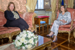 Un momento dell'incontro tra il Presidente del Senato, Maria Elisabetta Alberti Casellati, e il Capo Dipartimento dei Vigili del Fuoco, del Soccorso pubblico e della Difesa civile, Laura Lega.