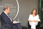 Un momento del dialogo tra il Presidente del Senato, Maria Elisabetta Alberti Casellati, e Bruno Vespa.