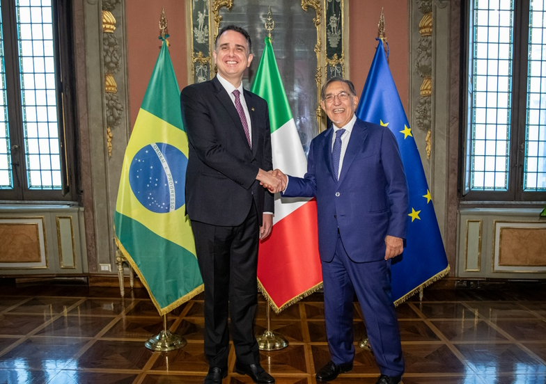 Il Presidente La Russa con il Presidente del Senato Federale del Brasile