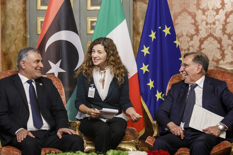 Il Presidente del Senato con il Presidente dell’Alto Consiglio di Stato libico