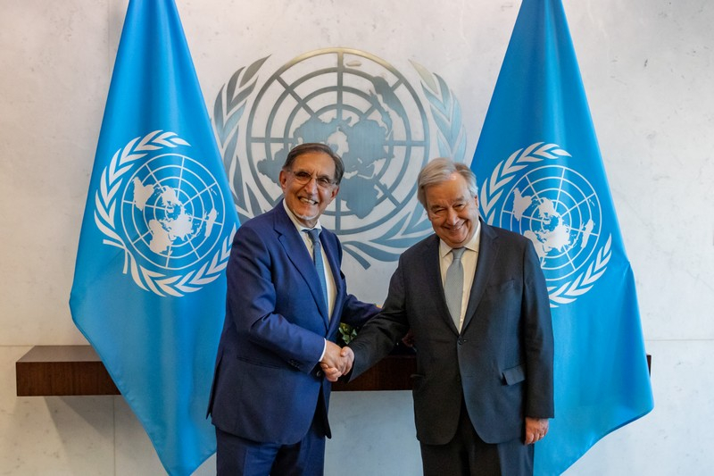 Il Presidente del Senato con il Segretario generale ONU